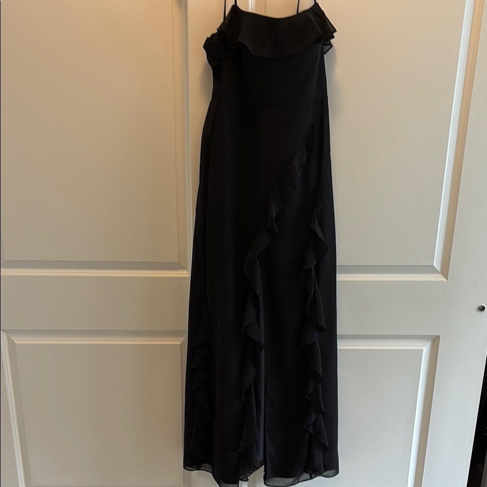 Elegant Black Ruffled Gown